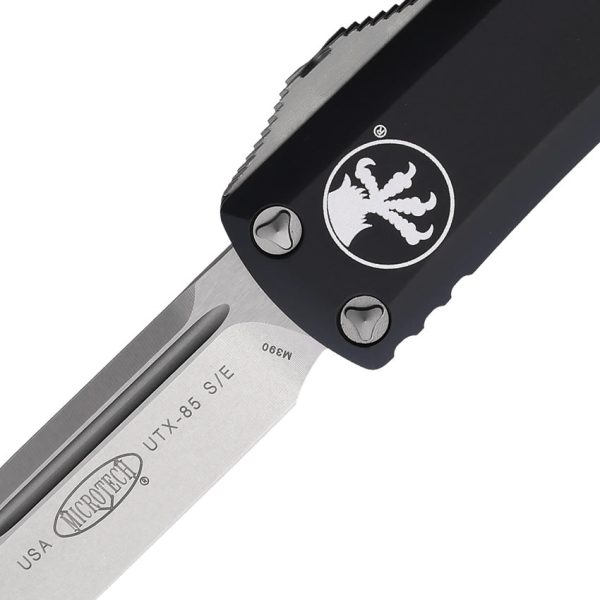 Microtech Automatic UTX-85 OTF Knife 30th Anniversary Black Aluminum Drop Pt Blade 2311030 Online now - Image 2