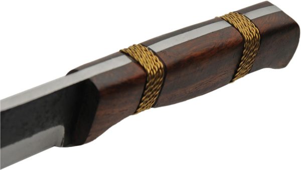 Rite Edge Hunter Brown Wood Carbon Steel Fixed Blade Knife 203432 Supply - Image 4