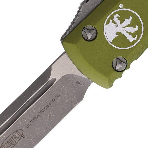 Microtech Automatic Ultratech OTF Knife OD Green Aluminum Apocalyptic Drop Pt Blade 12110APOD For Discount - Image 2