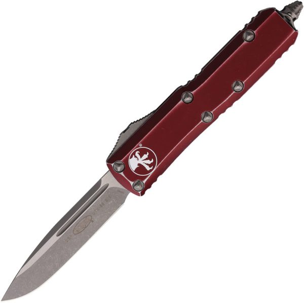 Microtech Automatic UTX-85 OTF Knife Distressed Merlot Red Aluminum Apocalyptic Blade 23110DMR Online