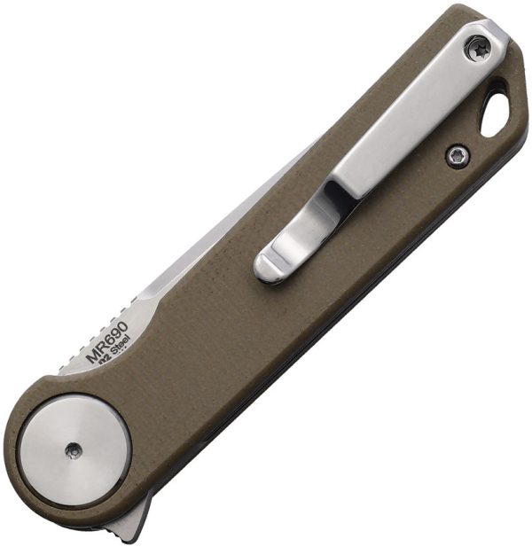 Marbles Linerlock Brown Micarta Folding D2 Steel Drop Point Pocket Knife 690 Supply - Image 2