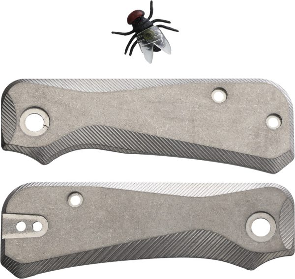 Flytanium Civivi Baby Banter Grey Titanium Knife Handle Scales 1227S Online Hot Sale - Image 2