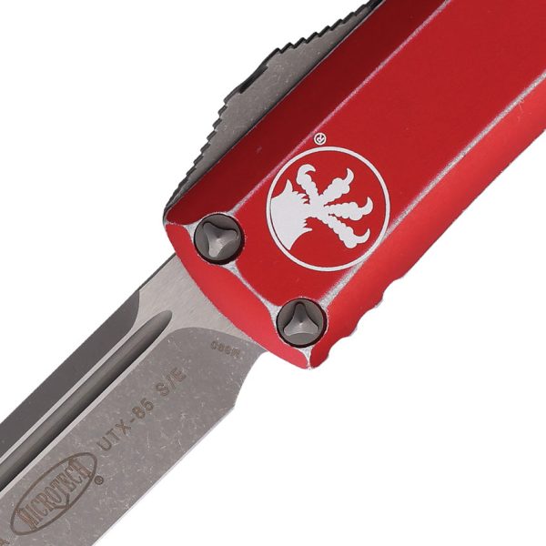 Microtech Automatic UTX-85 OTF Knife Distressed Red Aluminum Apocalyptic Blade 23110DRD Cheap - Image 2