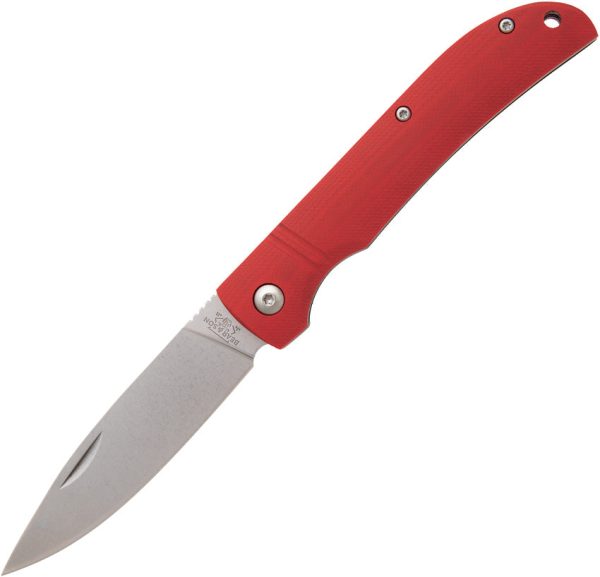 Bear & Son Drop Point Slip Joint Red G10 Folding D2 Steel Pocket Knife 457GR on Sale