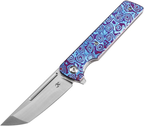 Kansept Knives Anomaly Linerlock Timascus Folding S35VN Tanto Pocket Knife 2038T7 For Cheap