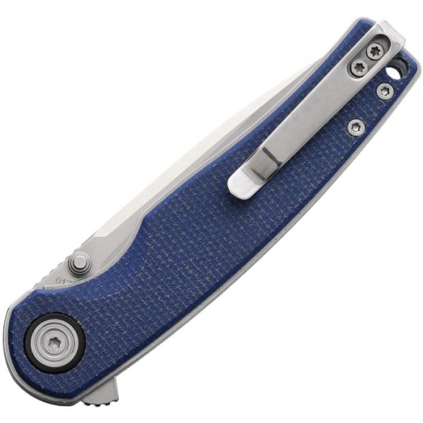 Cobratec Knives Samson Linerlock Blue Micarta Folding D2 Steel Pocket Knife SMSNBL Hot on Sale - Image 2