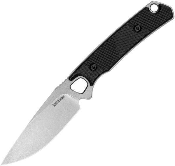 Kershaw Steppe Black Polymer D2 Steel Drop Point Fixed Blade Knife w  Belt Sheath 2048 For Sale
