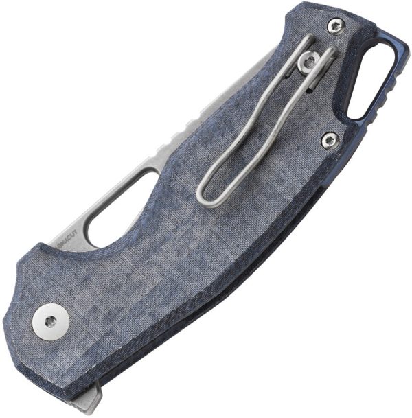 MKM-Maniago Knife Makers Vincent Linerlock Denim Micarta Folding MagnaCut Knife VCMDC Fashion - Image 2