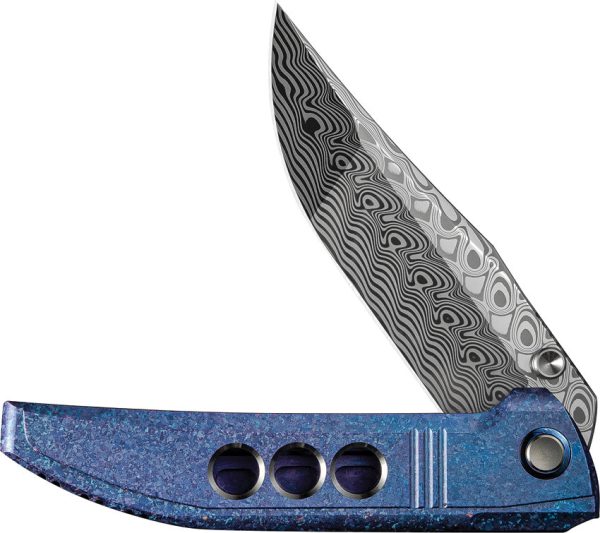 We Knife Ezinta Framelock Crystalized Titanium Folding Damasteel Pocket Knife 22041DS1 Supply - Image 4