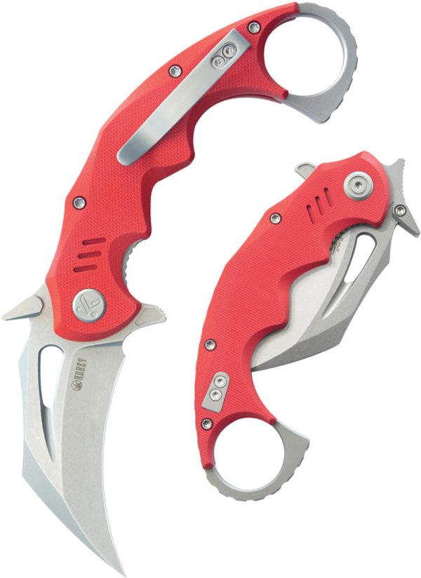 Kubey Mini Wrath Karambit Linerlock Red G10 Folding 14C28N Pocket Knife 262D Fashion - Image 4