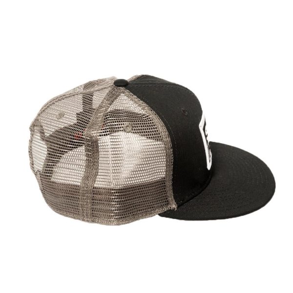 Logo Patch Trucker Hat Black w Grey For Cheap - Image 2