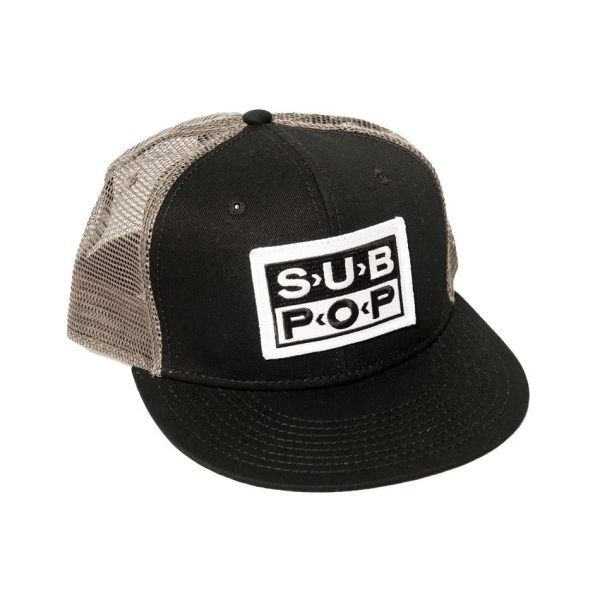 Logo Patch Trucker Hat Black w Grey For Cheap